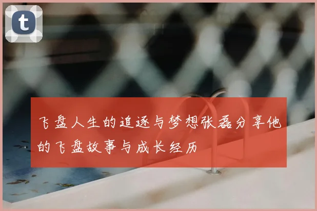 飞盘人生的追逐与梦想张磊分享他的飞盘故事与成长经历