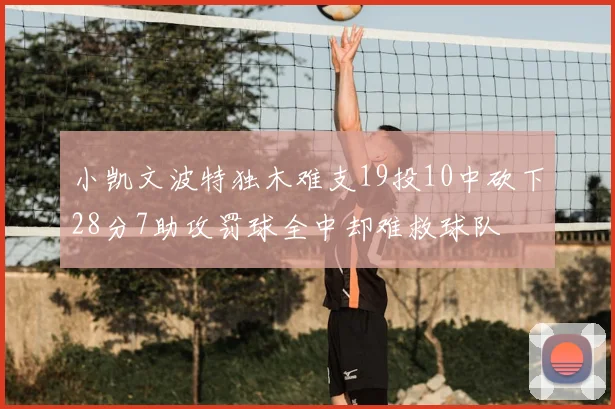 小凯文波特独木难支19投10中砍下28分7助攻罚球全中却难救球队